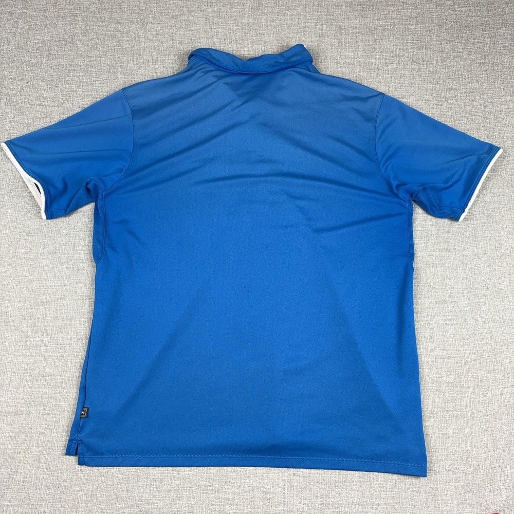 Nike Polo Shirt Mens L Blue Dri-FIT Moisture Wicking Golf Short Sleeve - Picture 7 of 8
